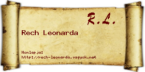 Rech Leonarda névjegykártya
